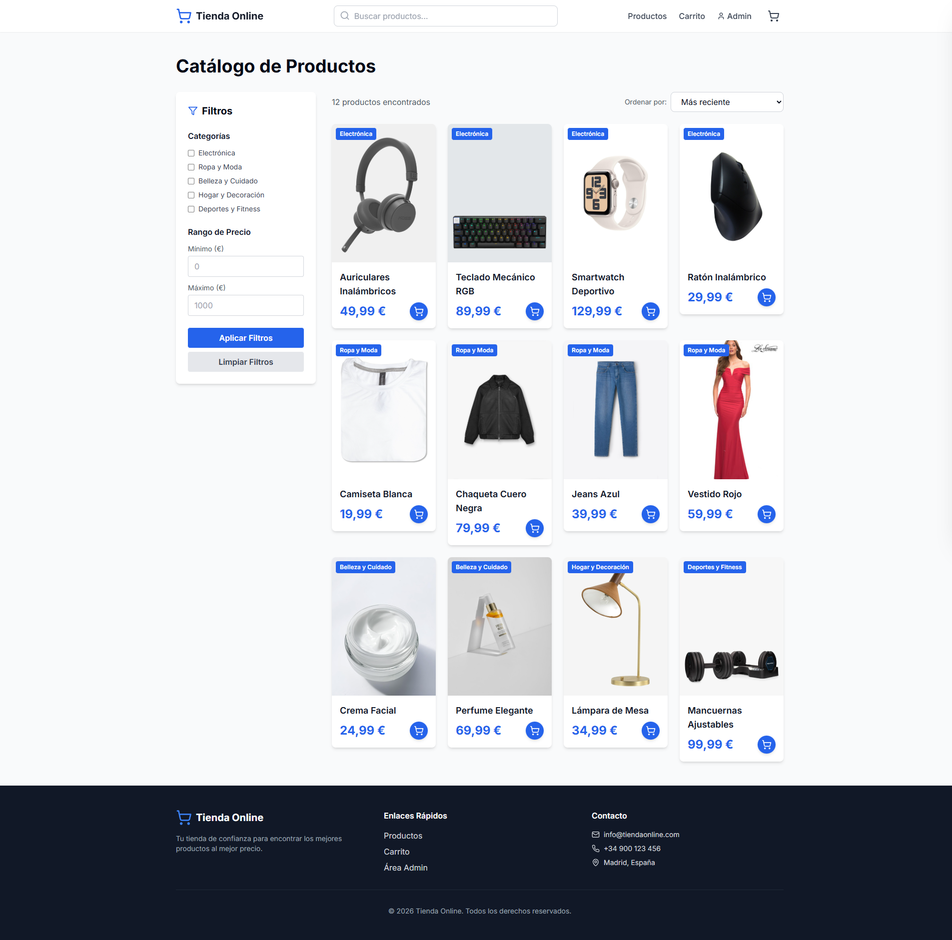 Cat&aacute;logo de Productos