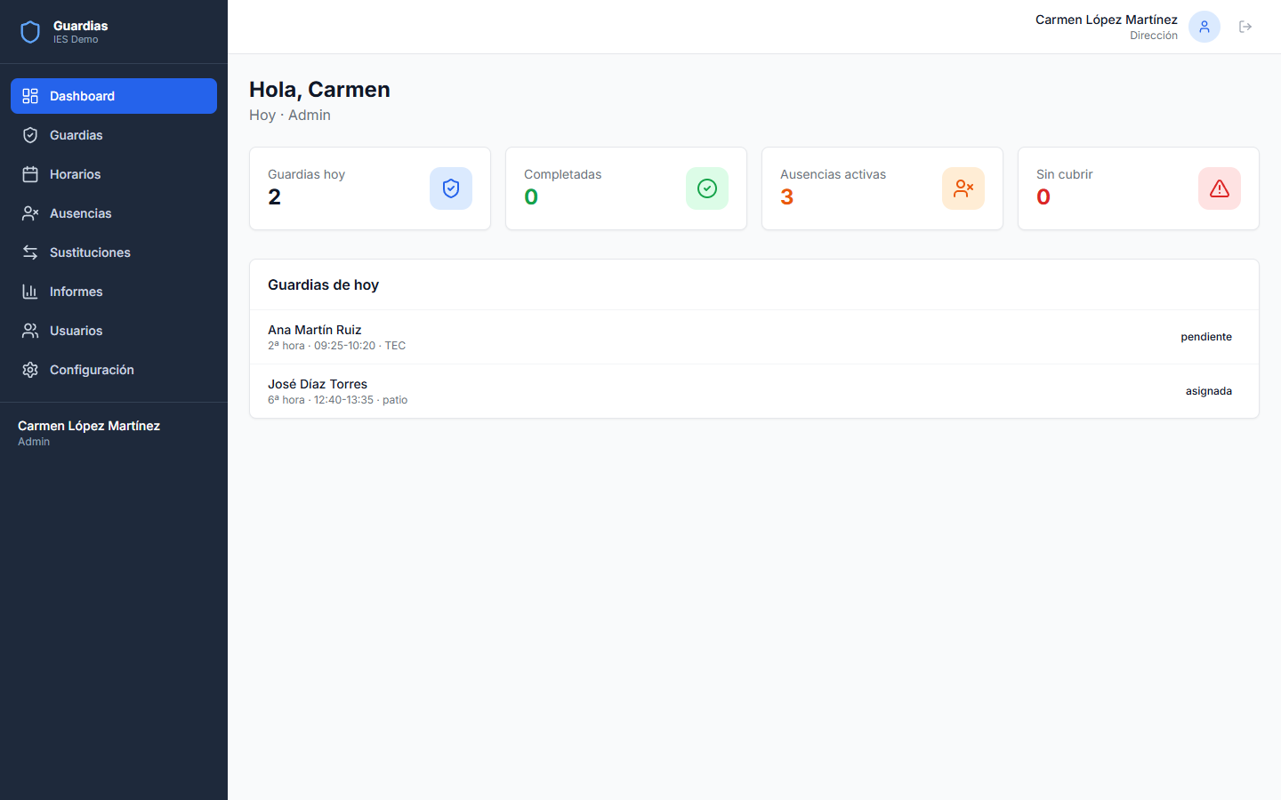 Preview de Guardias Profesorado